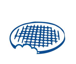 Illustration of a stroopwafel with a bite out