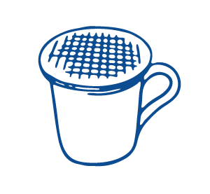 Illustration of a stroopwafel on a cup